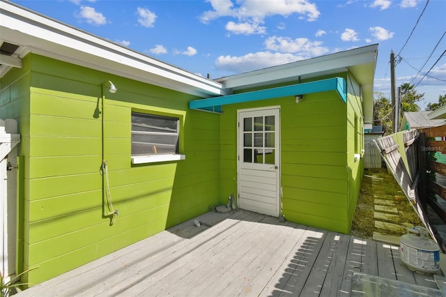 exterior space featuring a wooden deck