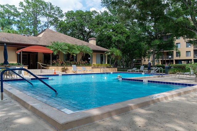 view of pool featuring a patio area