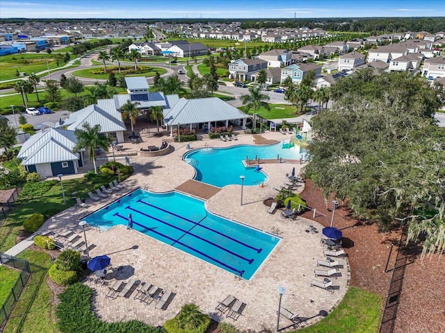 view of swimming pool featuring a patio