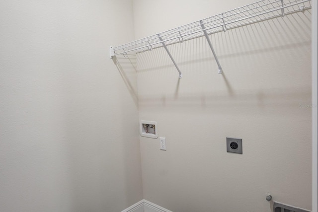 laundry area with washer hookup and hookup for an electric dryer