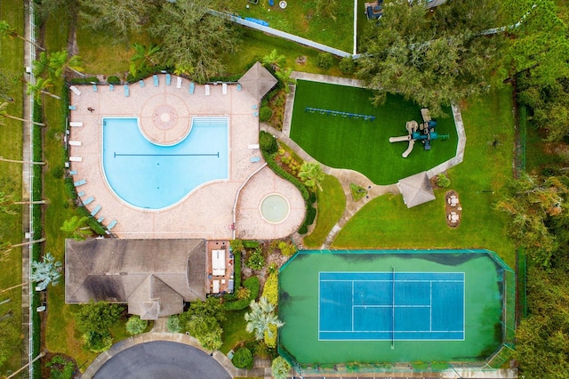 birds eye view of property