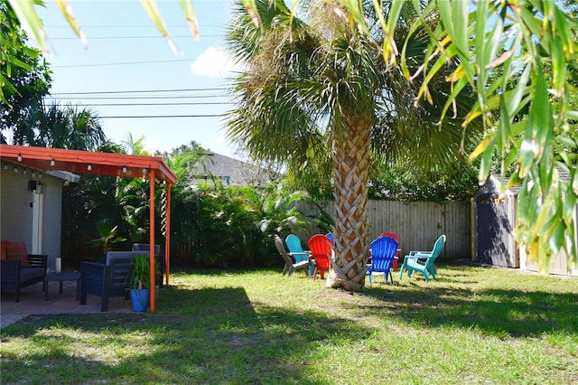 view of yard with a patio area