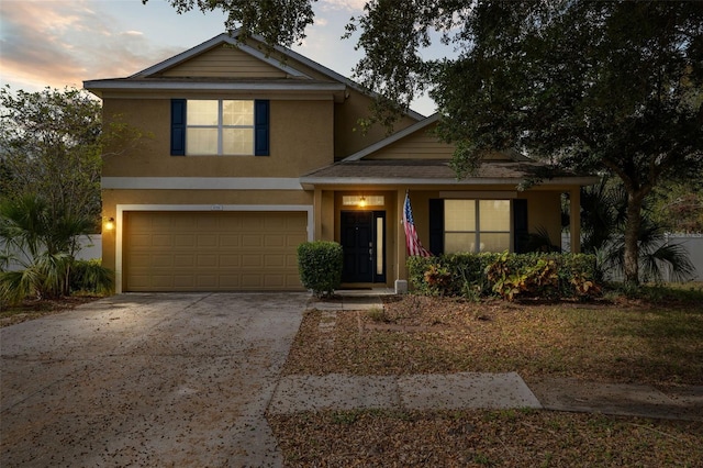 view of front of house featuring a garage