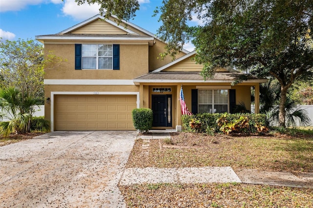 view of front of property featuring a garage