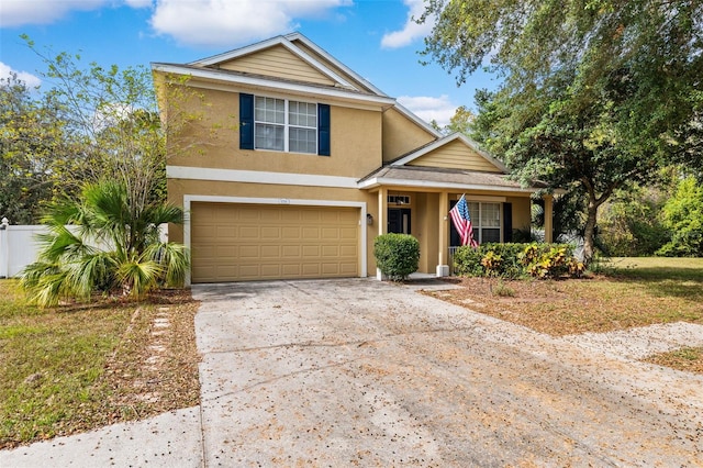 view of front property featuring a garage