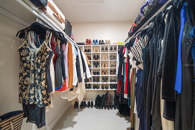 view of walk in closet