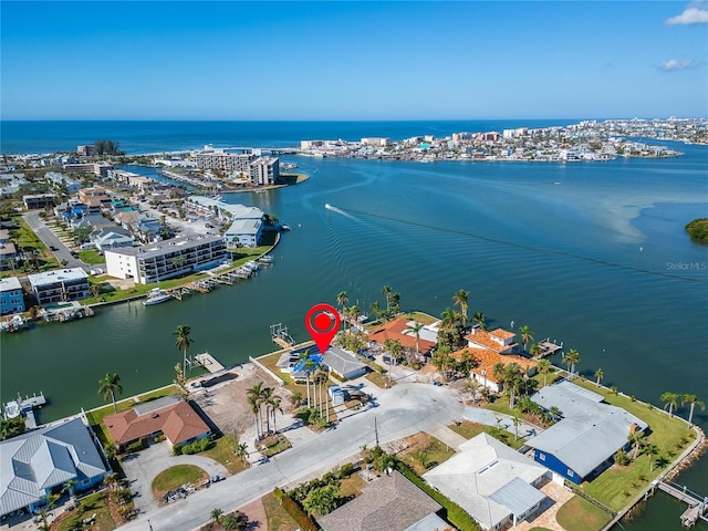 12520 4th St E, Treasure Island, FL 33706 - aerial view of property's location with a large body of water