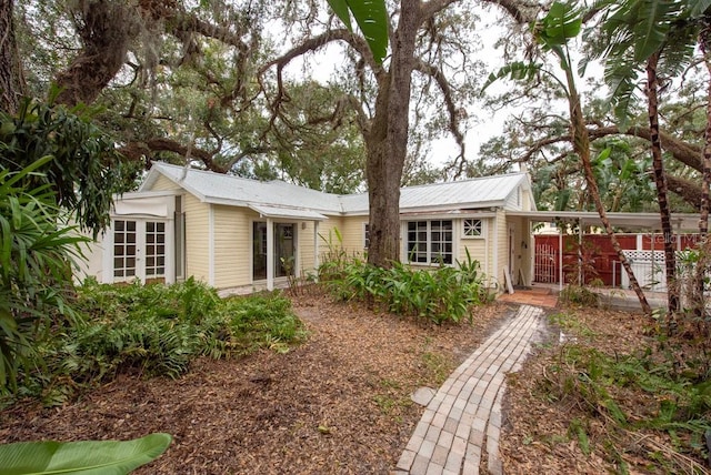 view of front of home with a wooden deck