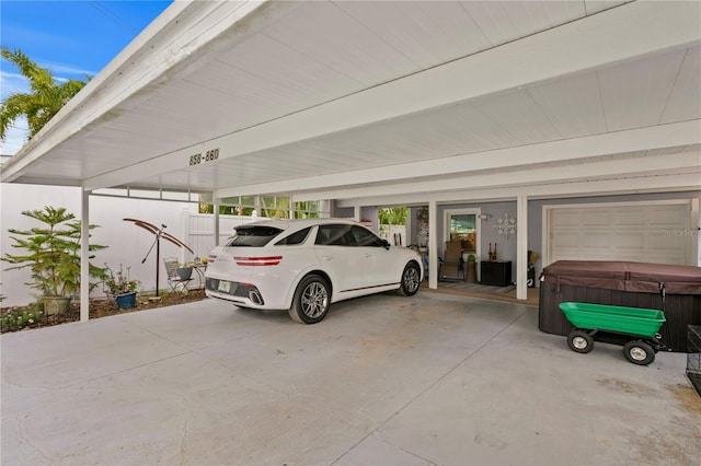 view of garage