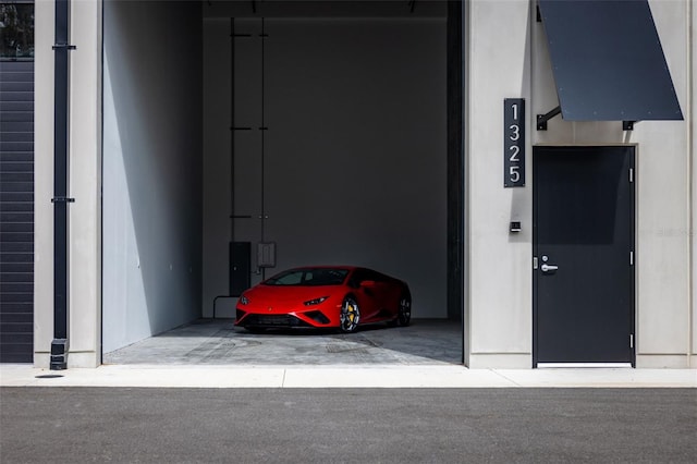 view of garage