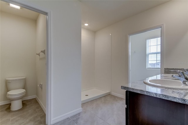 33351 Apricot Tree Ct, Wesley Chapel, FL 33543 - full bath featuring tile patterned floors, double vanity, and a tile shower