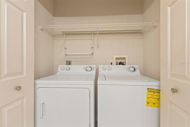 laundry room with separate washer and dryer