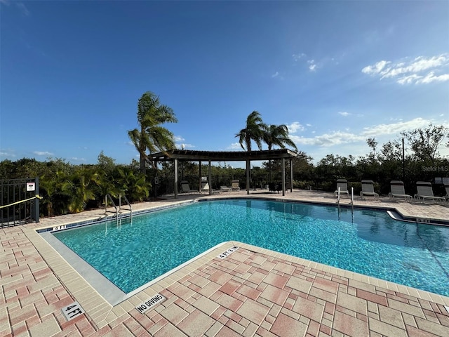 view of pool featuring a patio