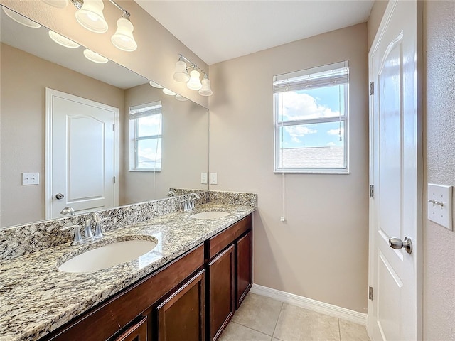 bathroom featuring vanity and tile patterned floors