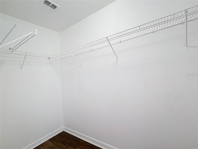 walk in closet with wood-type flooring