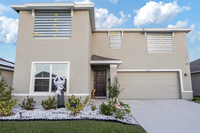 view of front of house with a garage