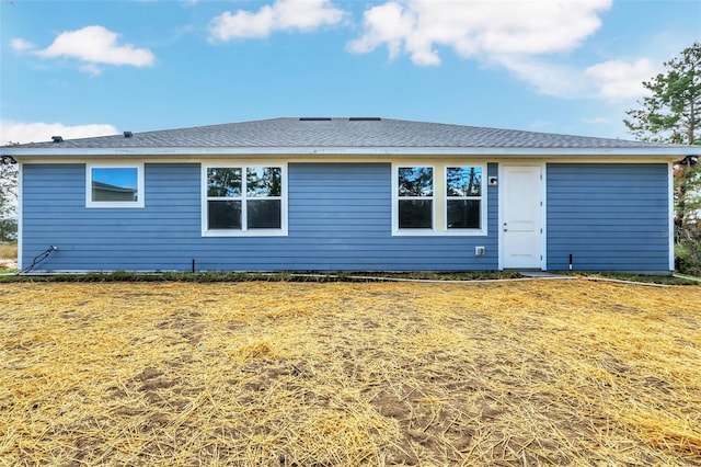 back of house featuring a lawn