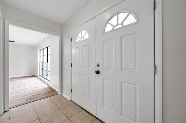 view of tiled foyer