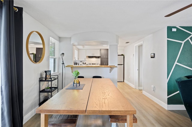 dining room featuring light hardwood / wood-style floors