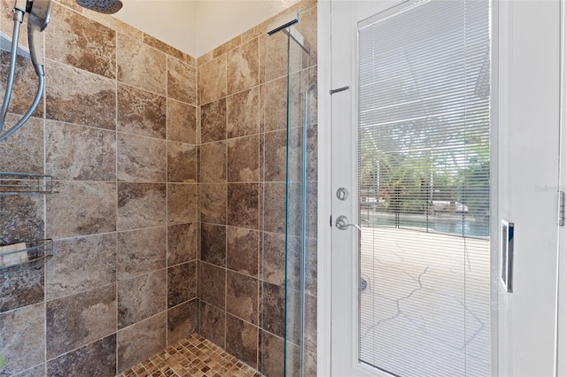 bathroom featuring walk in shower