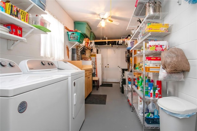 washroom with washer and dryer