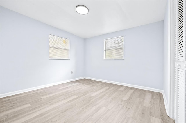 unfurnished bedroom featuring light hardwood / wood-style flooring