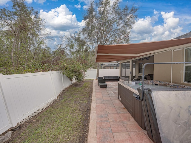 view of patio with outdoor lounge area