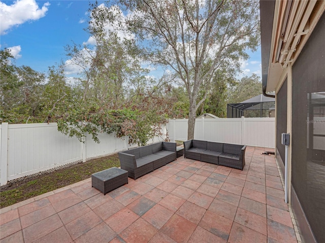 view of patio with outdoor lounge area