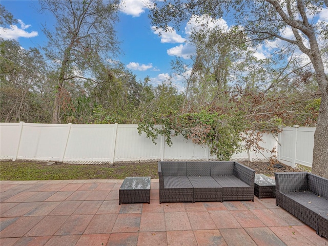 view of patio featuring outdoor lounge area