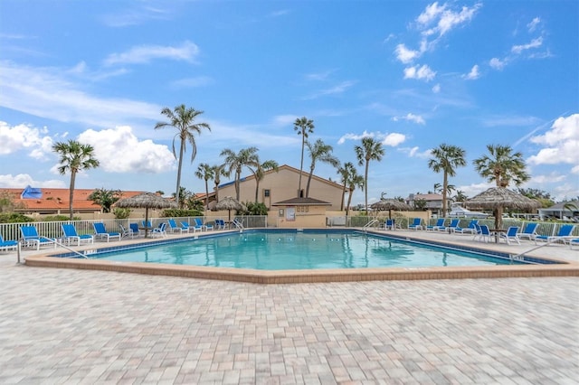 view of pool with a patio