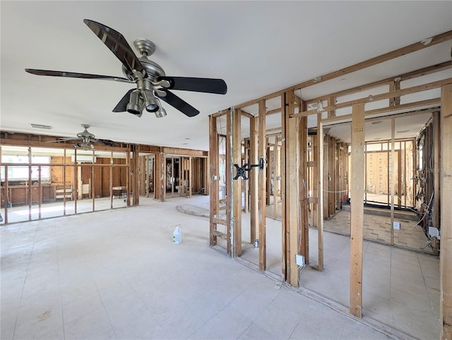 miscellaneous room featuring ceiling fan