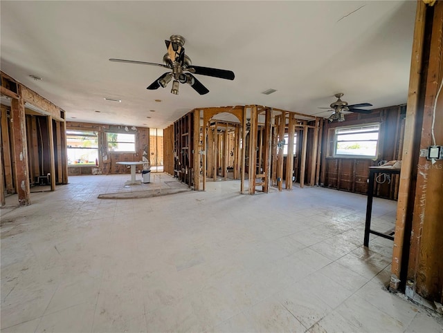 miscellaneous room featuring ceiling fan