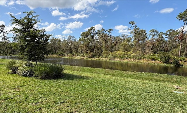 view of yard featuring a water view