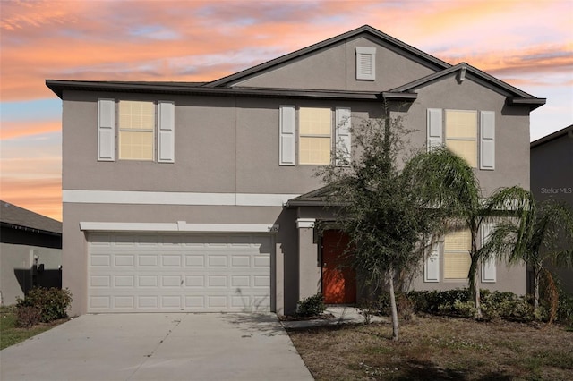 view of front facade with a garage