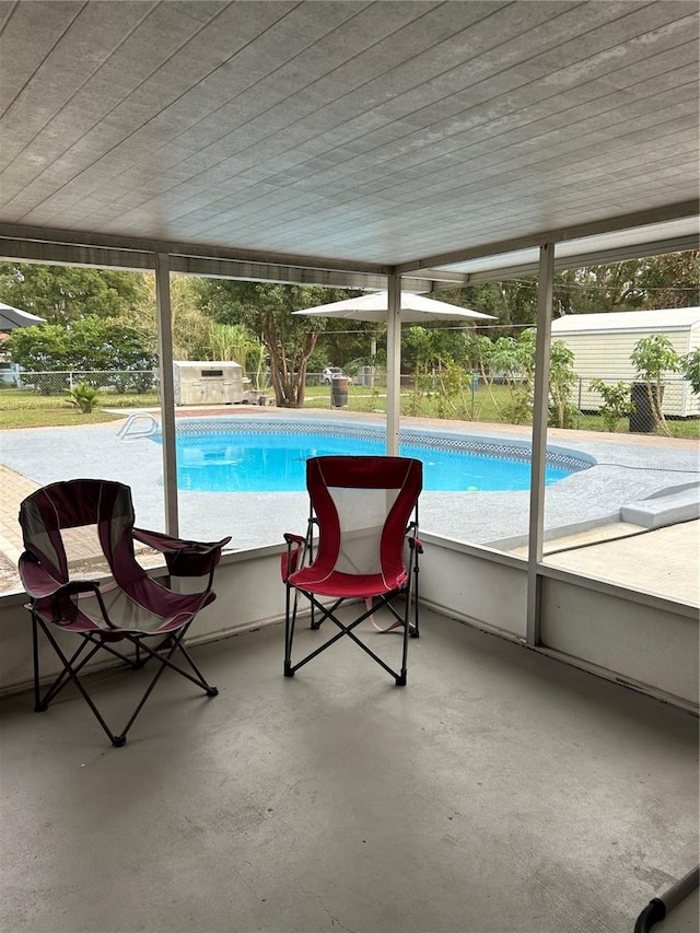 view of pool featuring a patio