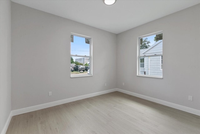 empty room featuring light wood-type flooring