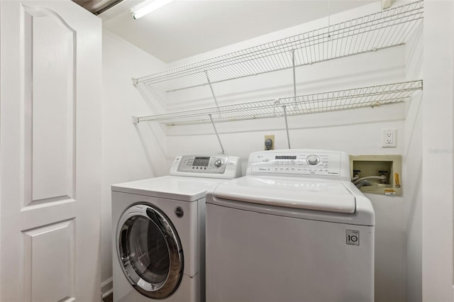 laundry area featuring washer and dryer