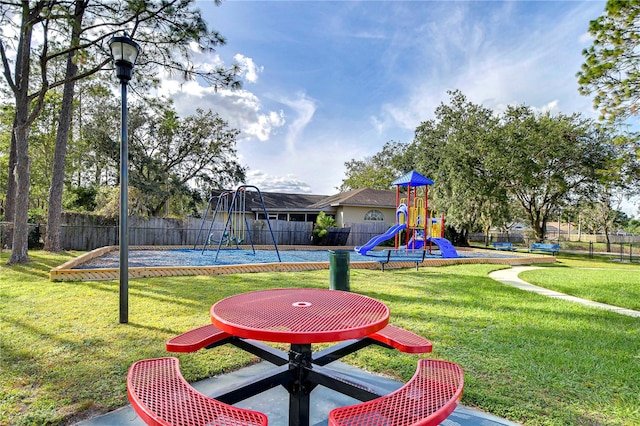 exterior space featuring a playground