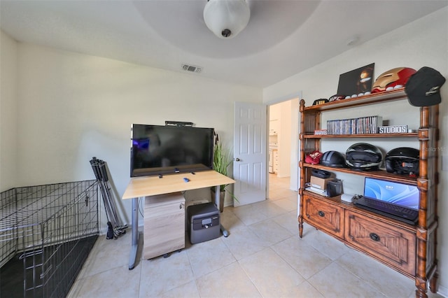 office featuring light tile patterned flooring