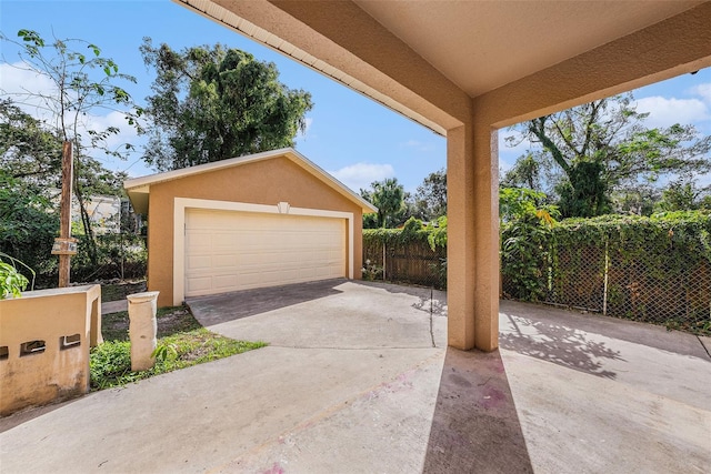 view of garage