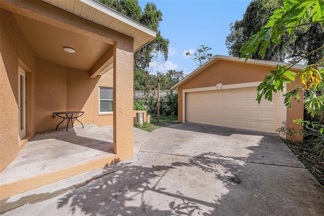 view of garage