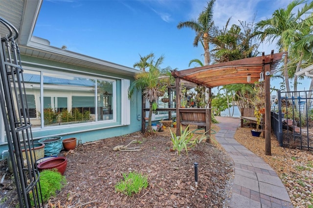 view of patio featuring a pergola