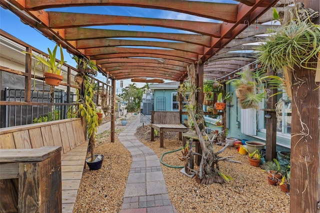 view of patio with a pergola