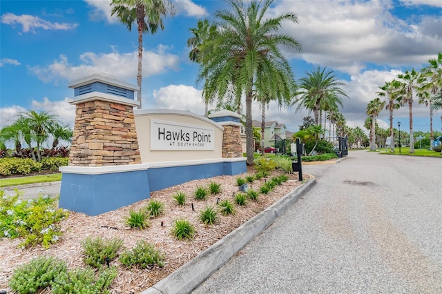 view of community sign