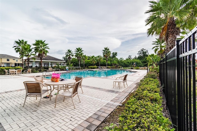 view of pool featuring a patio