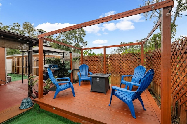 3334 W Heiter St, Tampa, FL 33607 - wooden deck featuring fence, a gazebo, and area for grilling
