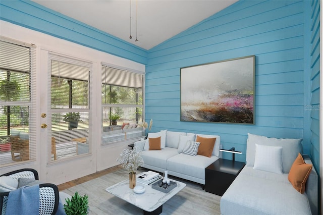 sunroom / solarium with lofted ceiling