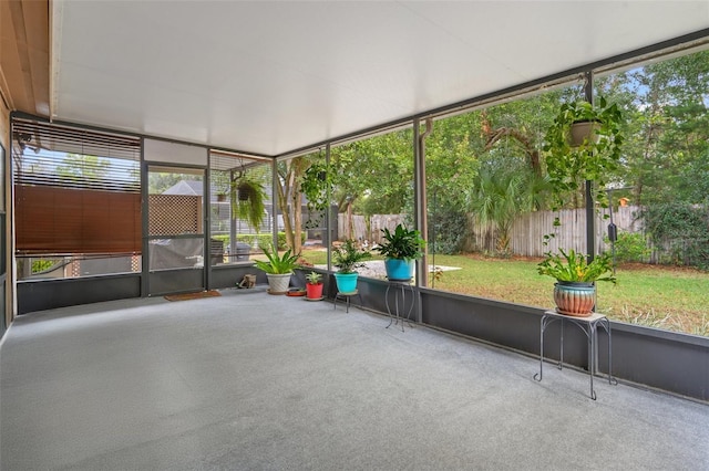 view of unfurnished sunroom