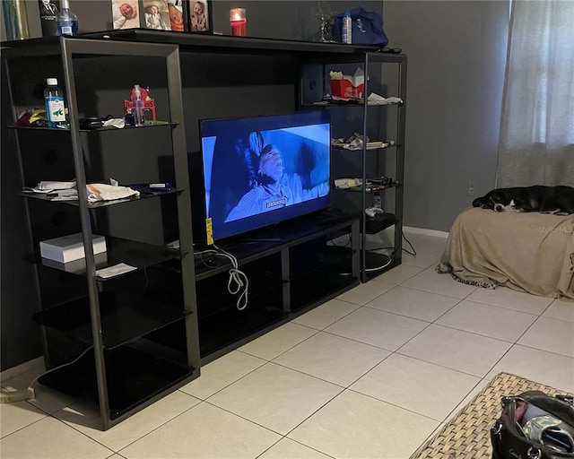 view of tiled living room