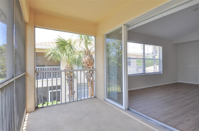 view of unfurnished sunroom